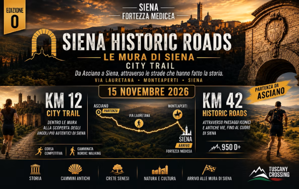 volantino le strade storiche di siena 2026